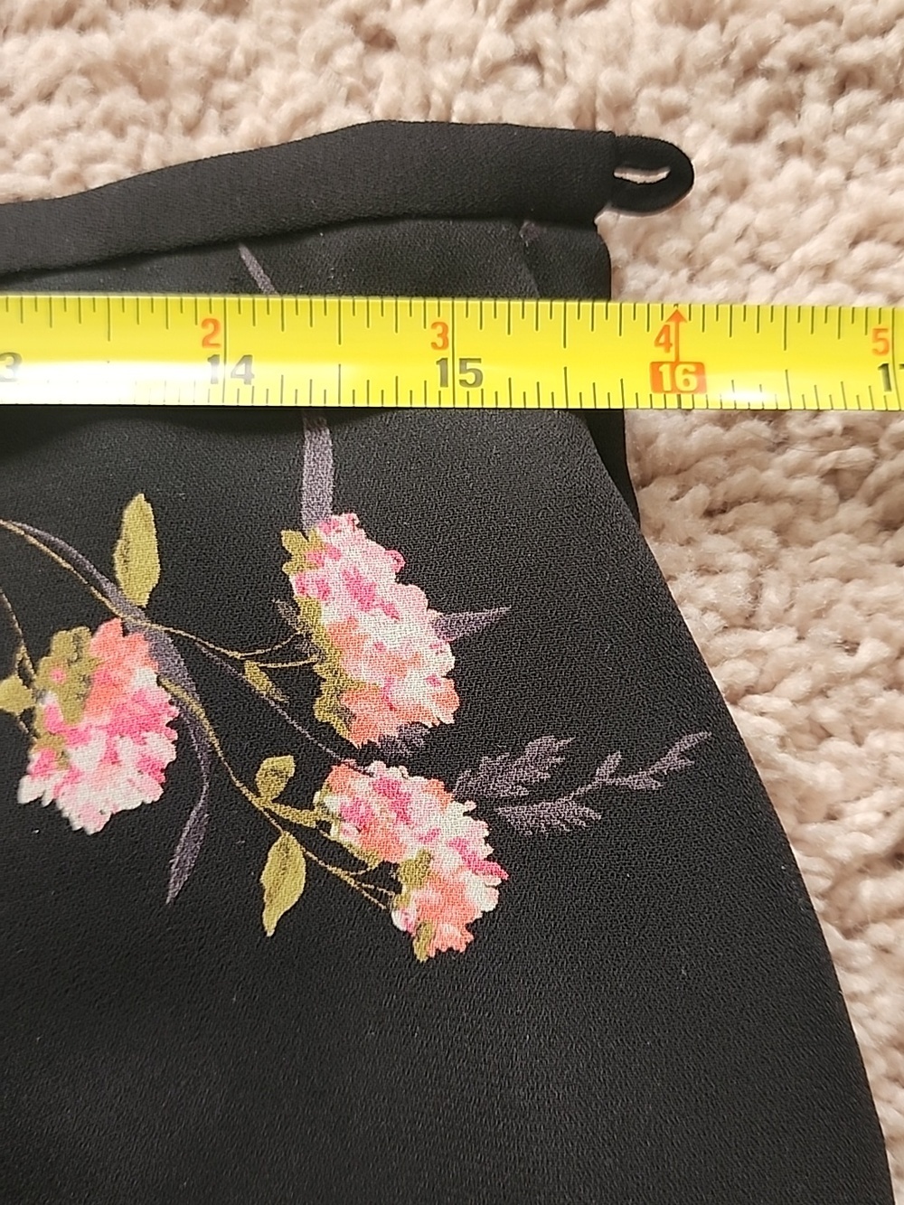 Liz Claiborne Black Boho Skirt with Pink Floral Print - Picture 6 of 7